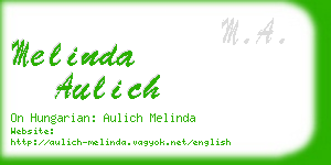 melinda aulich business card